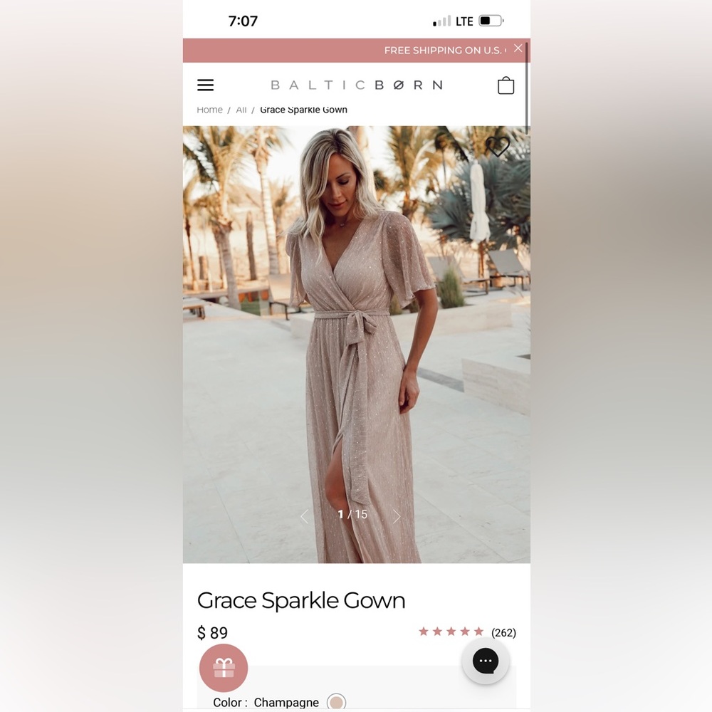 BALTIC BORN Champagne Grace Sparkle Gown